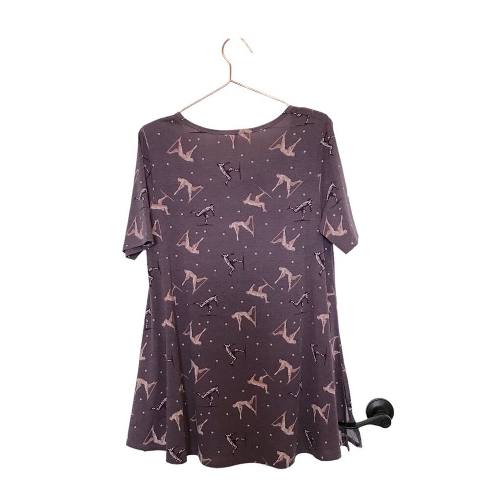 LuLaRoe Perfect T Purple Baseball Print - Size Medium - Picture 2 of 7